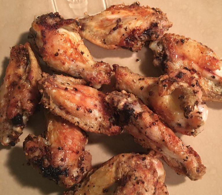 Air-Fried Chicken Wings with Lemon Pepper Seasoning