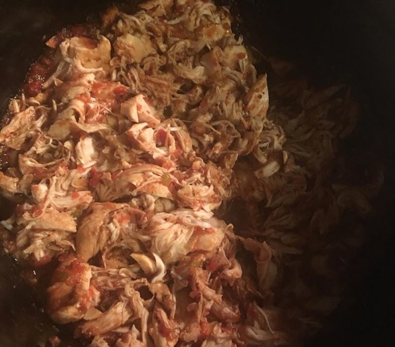 Crockpot Spicy Pulled Chicken