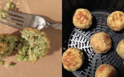 Air Fried Rice Balls with Broccoli