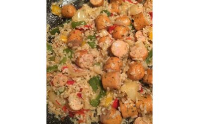 Organic Sweet Italian Chicken Sausage, Fire Roasted Peppers & Onions with Brown Rice