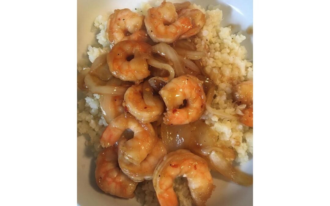 Honey Garlic Butter Shrimp & Onions